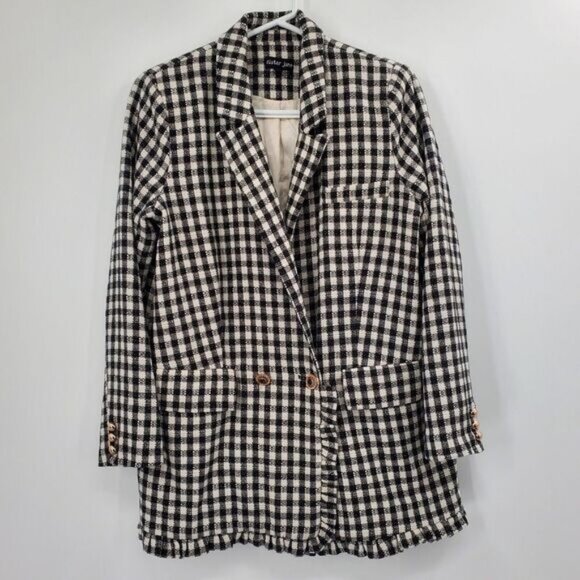 Women's Sister Jane Check Jacket Size Medium - Picture 1 of 5